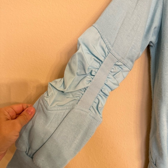 Vintage 80s 90s H.G. Sport Sky Blue Rugged Sleeve Sweater Size M Retro Pullover - Picture 10 of 16